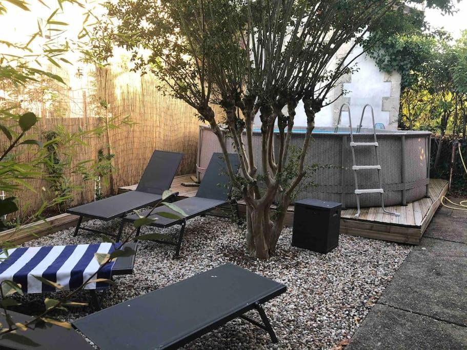 Maison A Arcachon Avec Piscine Hors-Sol Bagian luar foto